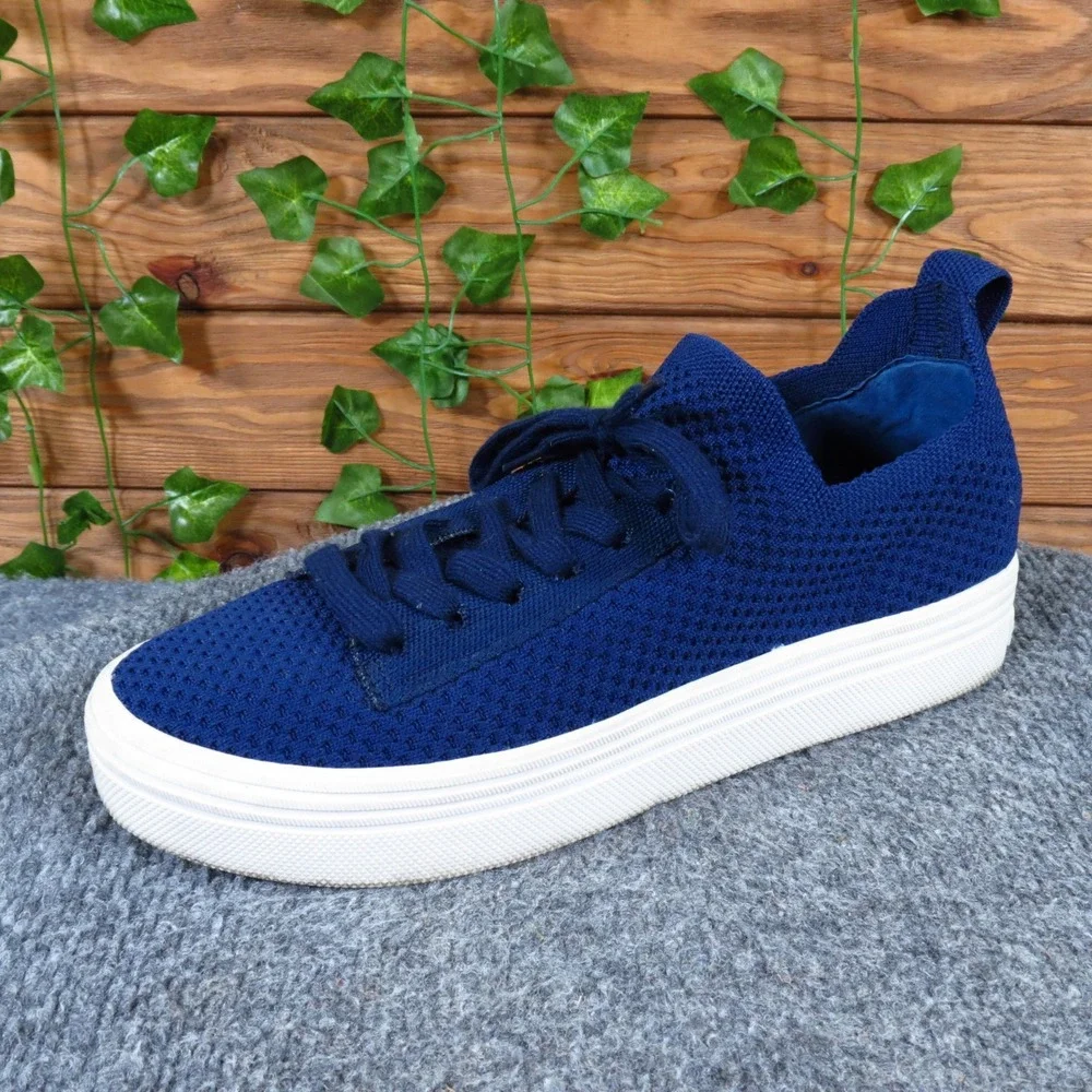 Dolce Vita Zina Women Fashion Sneaker Size 8.5 Athletic Walking Navy Blue Knit